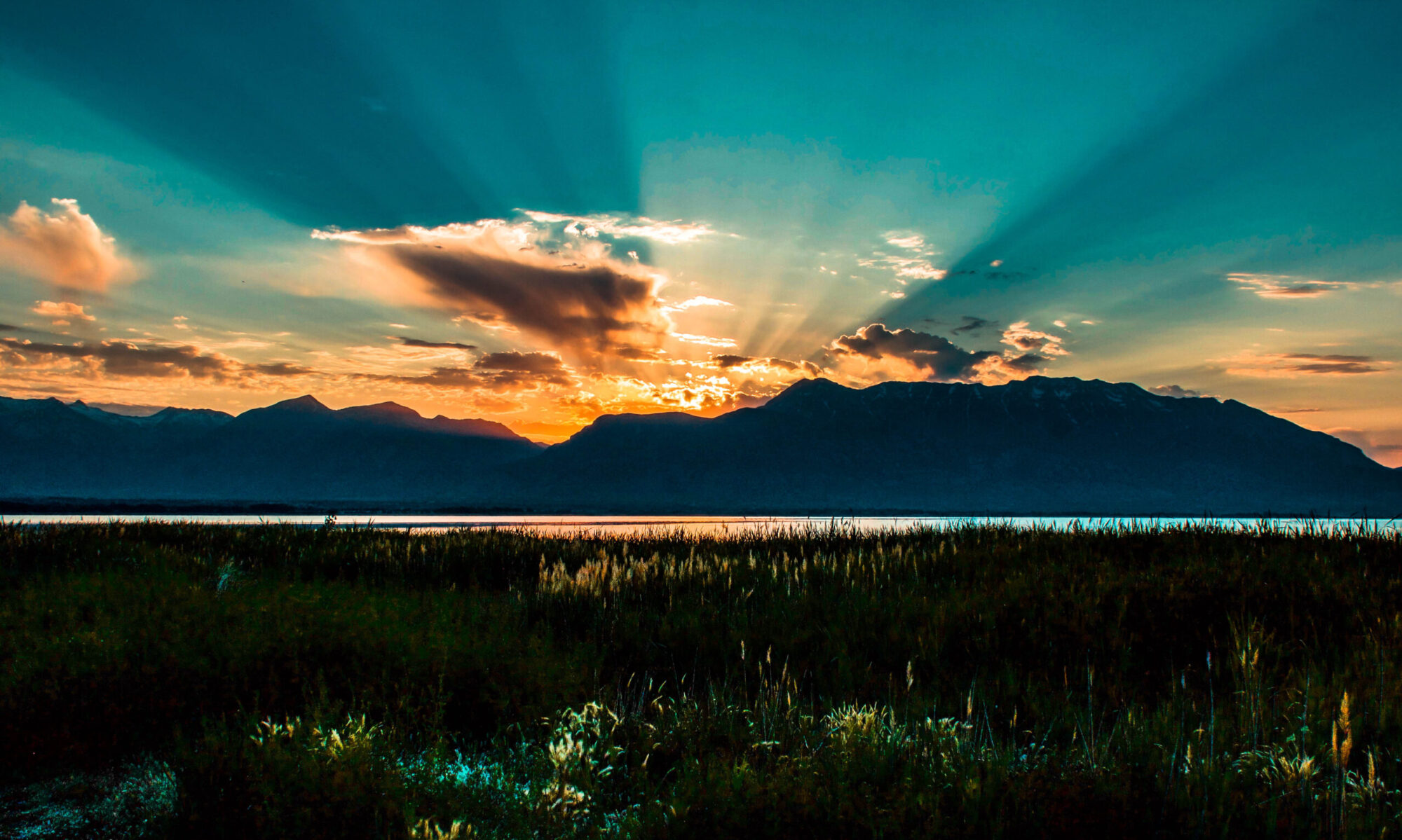 Utah Lake shoreline at sunrise